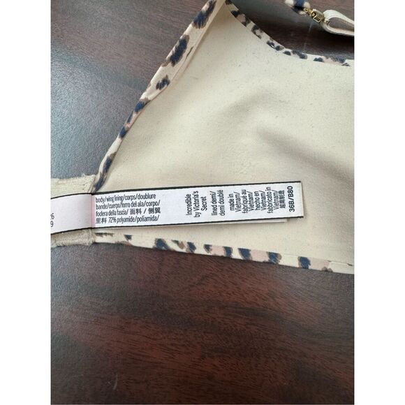 Victoria’s Secret Leopard Print Incredible by Victoria’s Secret Lined Demi 36B - Picture 6 of 7
